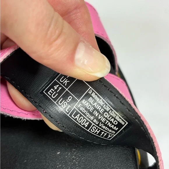 NEW Dr. Martens Pink and Black Blaire Quad Chunky Buckle Sandals Size Women's 9